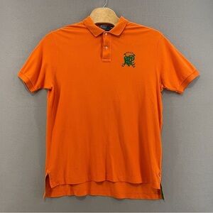 Polo by Ralph Lauren Vibrant Orange Polo Shirt with Green Logo XXL